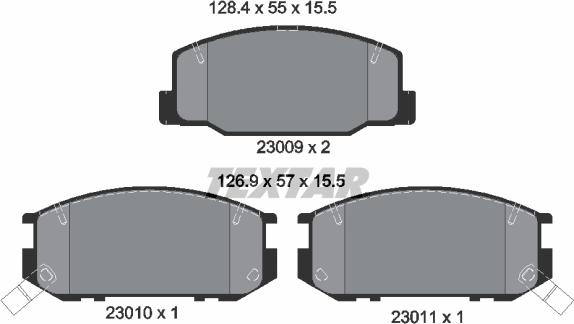 Textar 2300901 - Brake Pad Set, disc brake www.autospares.lv