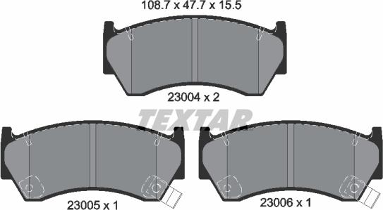 Textar 2300401 - Brake Pad Set, disc brake www.autospares.lv