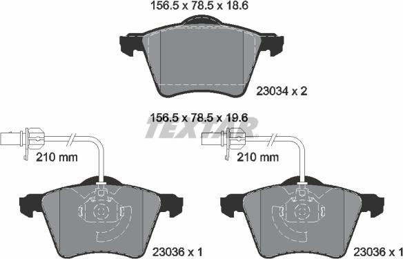 Textar 2303401 - Bremžu uzliku kompl., Disku bremzes autospares.lv