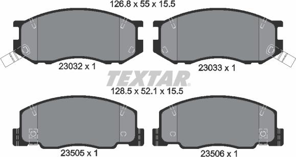 Textar 2303201 - Тормозные колодки, дисковые, комплект www.autospares.lv