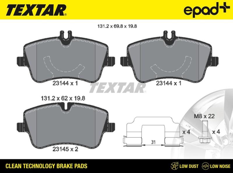 Textar 2314401CP - Bremžu uzliku kompl., Disku bremzes autospares.lv