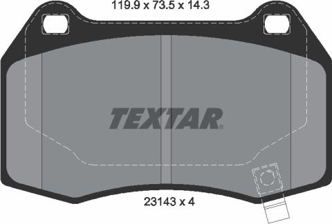 Textar 2314301 - Bremžu uzliku kompl., Disku bremzes www.autospares.lv