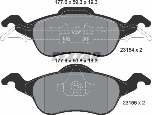 Textar 2315402 - Тормозные колодки, дисковые, комплект www.autospares.lv