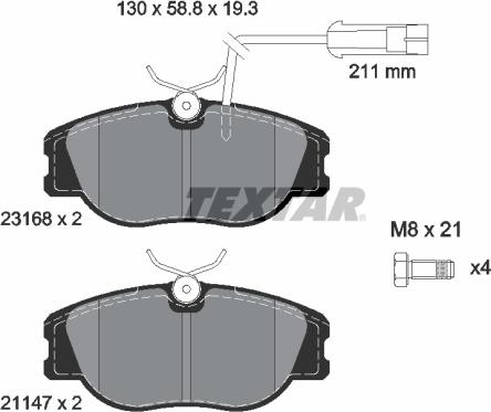 Textar 2316803 - Bremžu uzliku kompl., Disku bremzes autospares.lv