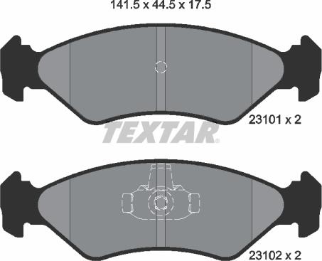 Textar 2310101 - Тормозные колодки, дисковые, комплект www.autospares.lv