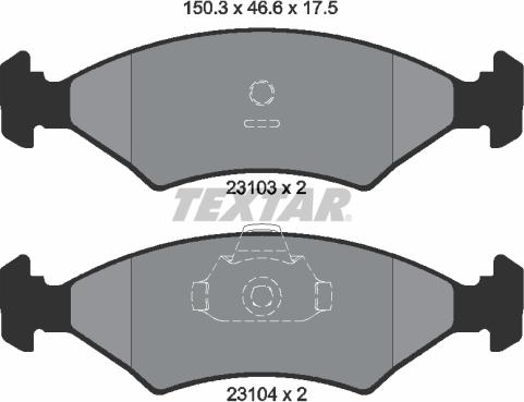 Textar 2310301 - Тормозные колодки, дисковые, комплект www.autospares.lv