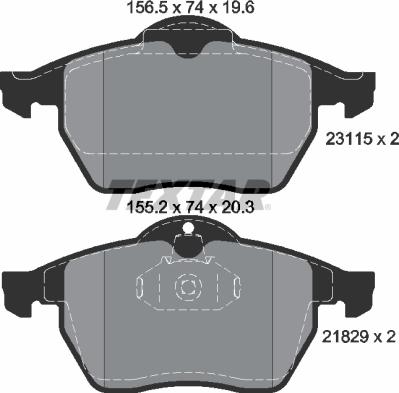 Textar 2311502 - Тормозные колодки, дисковые, комплект www.autospares.lv