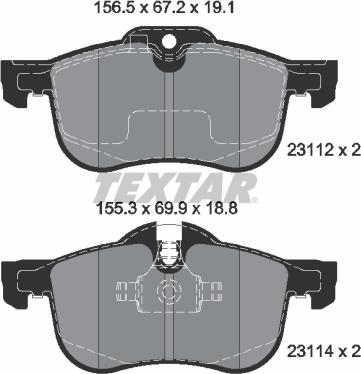 Textar 2311203 - Bremžu uzliku kompl., Disku bremzes www.autospares.lv