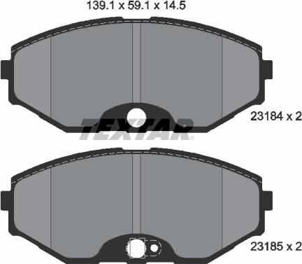 Textar 2318401 - Тормозные колодки, дисковые, комплект www.autospares.lv