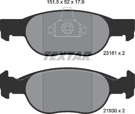 Textar 2318101 - Brake Pad Set, disc brake www.autospares.lv