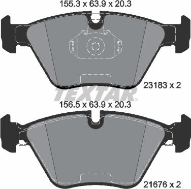 Textar 2318381 - Bremžu uzliku kompl., Disku bremzes autospares.lv