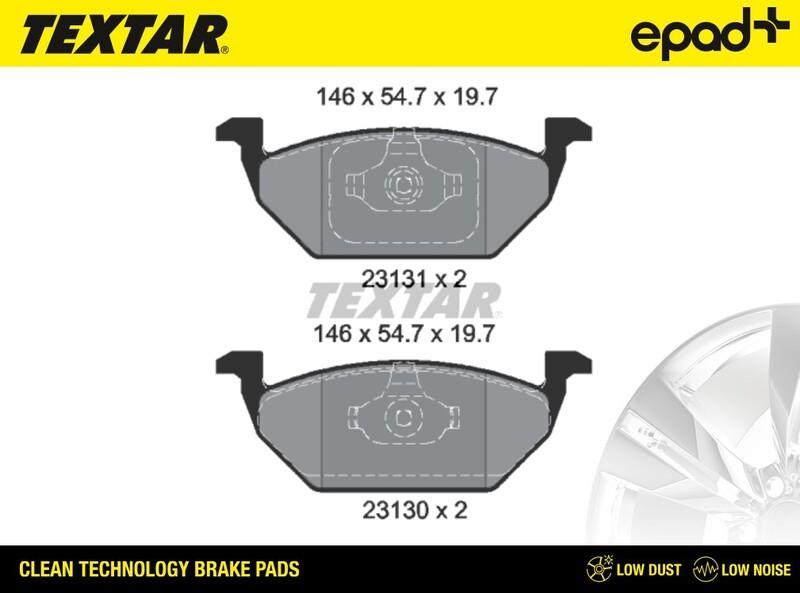 Textar 2313001CP - Тормозные колодки, дисковые, комплект www.autospares.lv