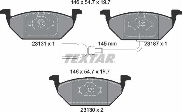 Textar 2313101 - Brake Pad Set, disc brake www.autospares.lv