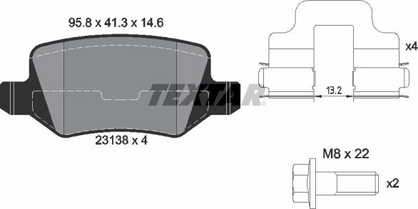 Textar 2313803 - Bremžu uzliku kompl., Disku bremzes autospares.lv