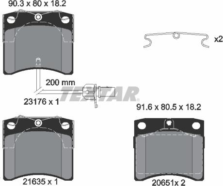 Textar 2317602 - Bremžu uzliku kompl., Disku bremzes autospares.lv