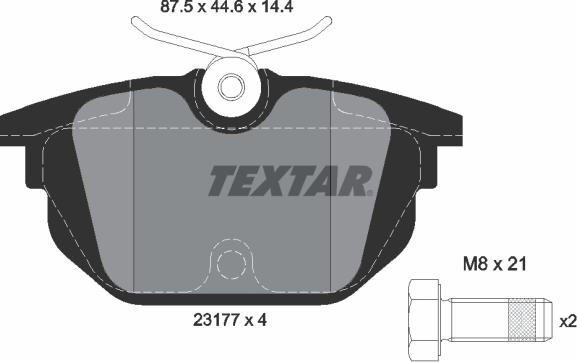 Textar 2317703 - Bremžu uzliku kompl., Disku bremzes www.autospares.lv