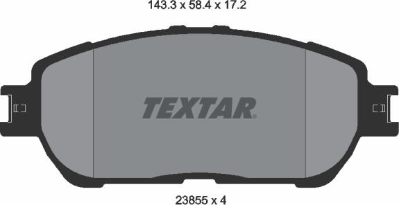 Textar 2385503 - Bremžu uzliku kompl., Disku bremzes www.autospares.lv