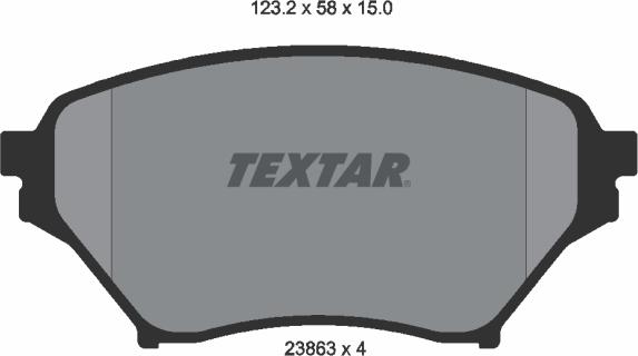 Textar 2386301 - Bremžu uzliku kompl., Disku bremzes www.autospares.lv