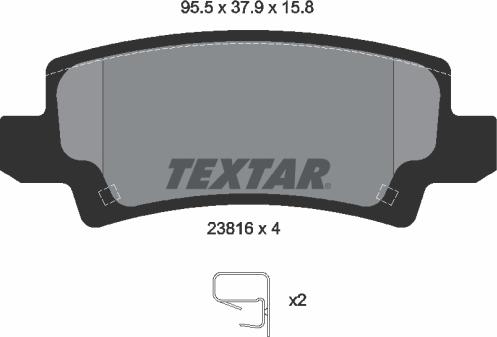 Textar 2381601 - Bremžu uzliku kompl., Disku bremzes www.autospares.lv