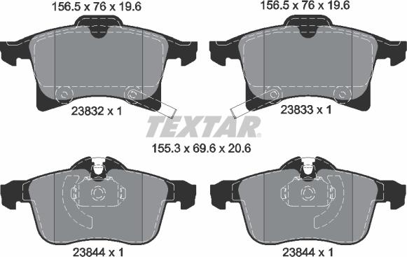 Textar 2383201 - Brake Pad Set, disc brake www.autospares.lv