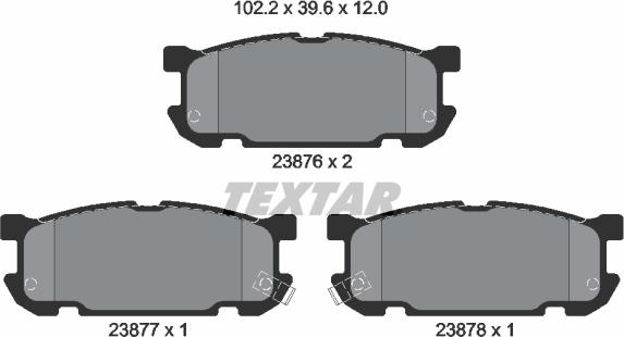 Textar 2387601 - Bremžu uzliku kompl., Disku bremzes www.autospares.lv