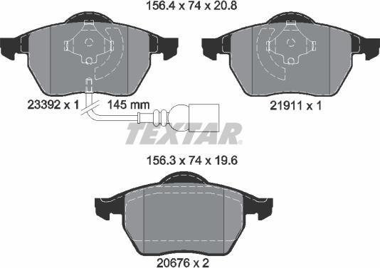 Textar 2339201 - Тормозные колодки, дисковые, комплект www.autospares.lv