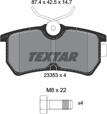 Textar 2335301 - Bremžu uzliku kompl., Disku bremzes www.autospares.lv