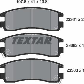 Textar 2336101 - Bremžu uzliku kompl., Disku bremzes www.autospares.lv