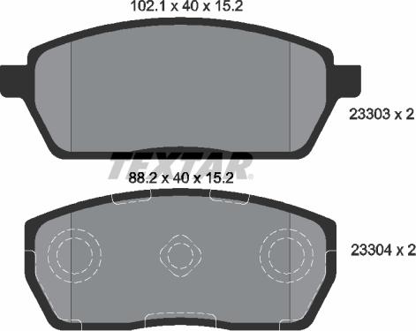 Textar 2330301 - Bremžu uzliku kompl., Disku bremzes www.autospares.lv