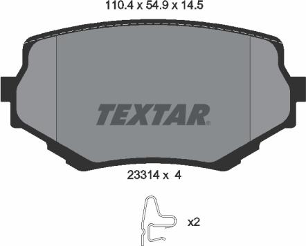 Textar 2331401 - Тормозные колодки, дисковые, комплект www.autospares.lv