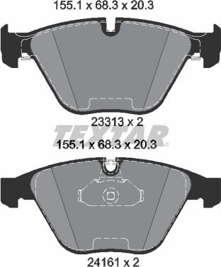 Textar 2331382 - Brake Pad Set, disc brake www.autospares.lv