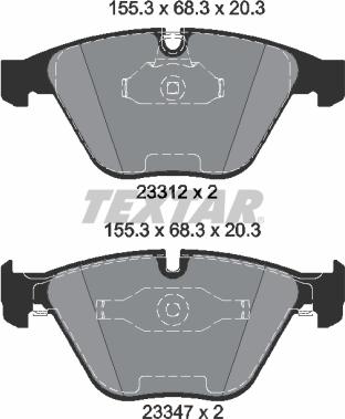 Textar 2331281 - Brake Pad Set, disc brake www.autospares.lv