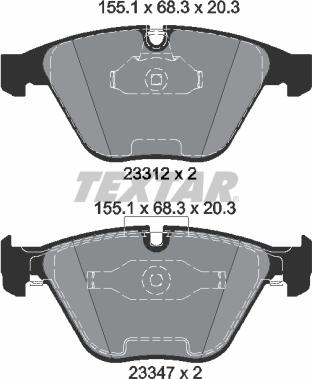 Textar 2331207 - Brake Pad Set, disc brake www.autospares.lv