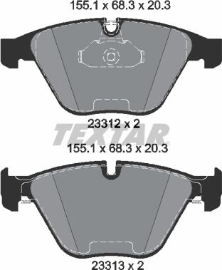 Textar 2331282 - Brake Pad Set, disc brake www.autospares.lv