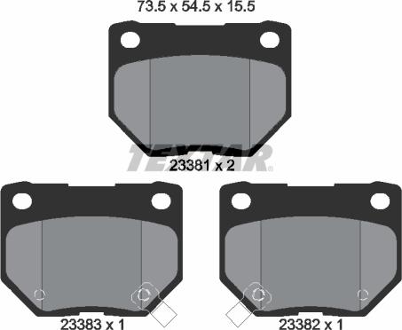 Textar 2338101 - Bremžu uzliku kompl., Disku bremzes www.autospares.lv