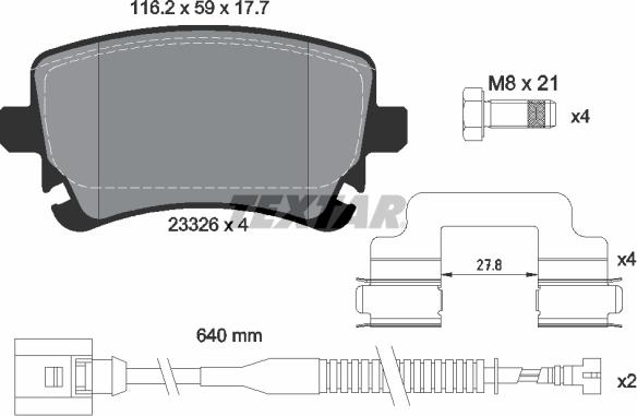 Textar 2332603 - Тормозные колодки, дисковые, комплект www.autospares.lv