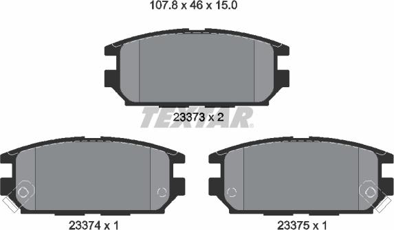 Textar 2337301 - Тормозные колодки, дисковые, комплект www.autospares.lv