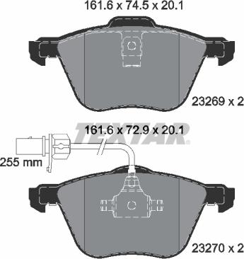 Textar 2326903 - Тормозные колодки, дисковые, комплект www.autospares.lv