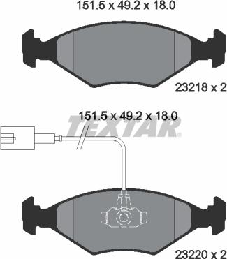 Textar 2321801 - Bremžu uzliku kompl., Disku bremzes www.autospares.lv