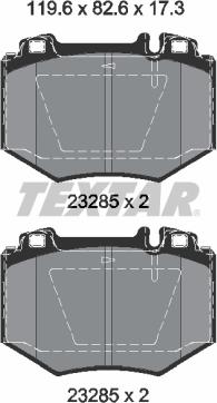 Textar 2328501 - Bremžu uzliku kompl., Disku bremzes www.autospares.lv