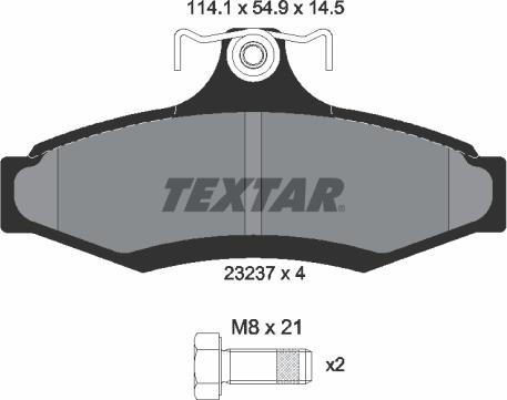 Textar 2323701 - Тормозные колодки, дисковые, комплект www.autospares.lv