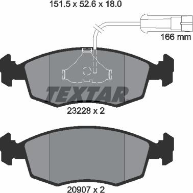 Textar 2322702 - Bremžu uzliku kompl., Disku bremzes autospares.lv