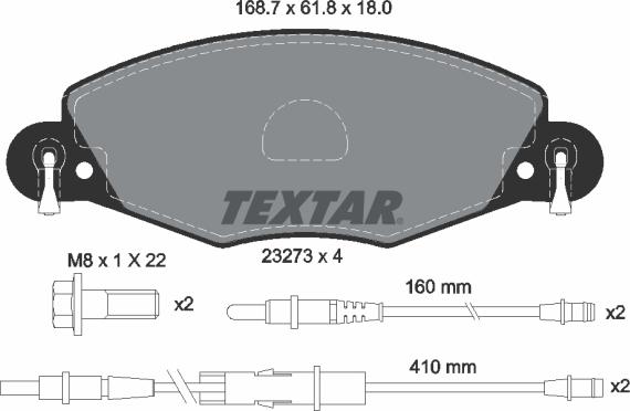 Textar 89014400 - Дисковый тормозной механизм, комплект www.autospares.lv