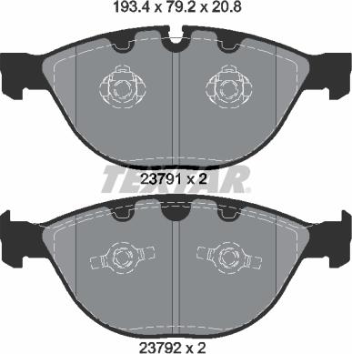 Textar 2379101 - Bremžu uzliku kompl., Disku bremzes www.autospares.lv