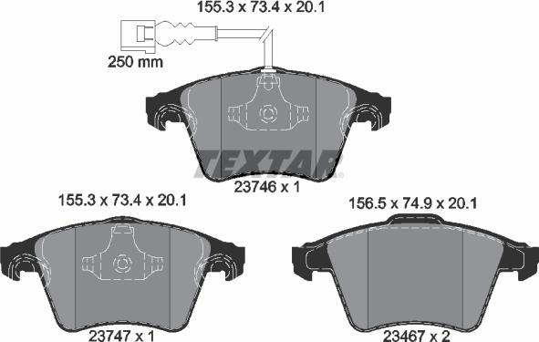 Textar 2374602 - Brake Pad Set, disc brake www.autospares.lv