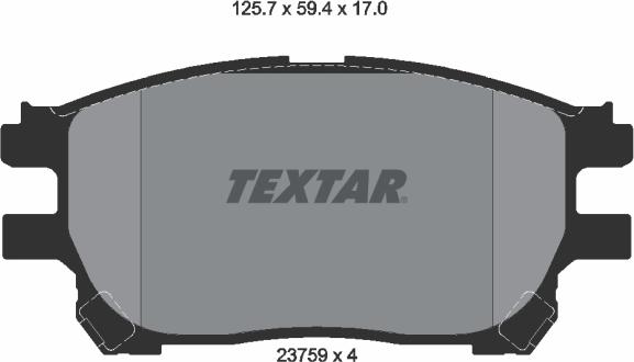 Textar 2375901 - Brake Pad Set, disc brake www.autospares.lv