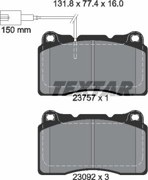 Textar 2375701 - Bremžu uzliku kompl., Disku bremzes autospares.lv