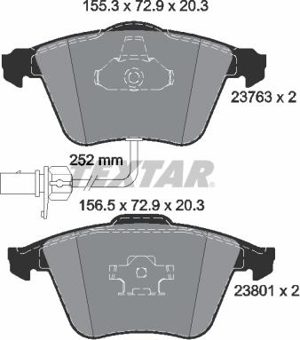 Textar 2376302 - Тормозные колодки, дисковые, комплект www.autospares.lv