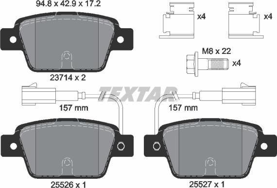 Textar 2371403 - Bremžu uzliku kompl., Disku bremzes autospares.lv