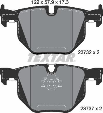 Textar 2373201 - Тормозные колодки, дисковые, комплект www.autospares.lv